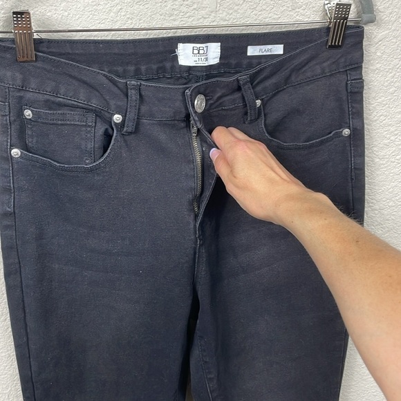 New BBJ High Rise Flare Leg Rhinestone Bling Slit Night Out Sz 30 - Picture 2 of 13